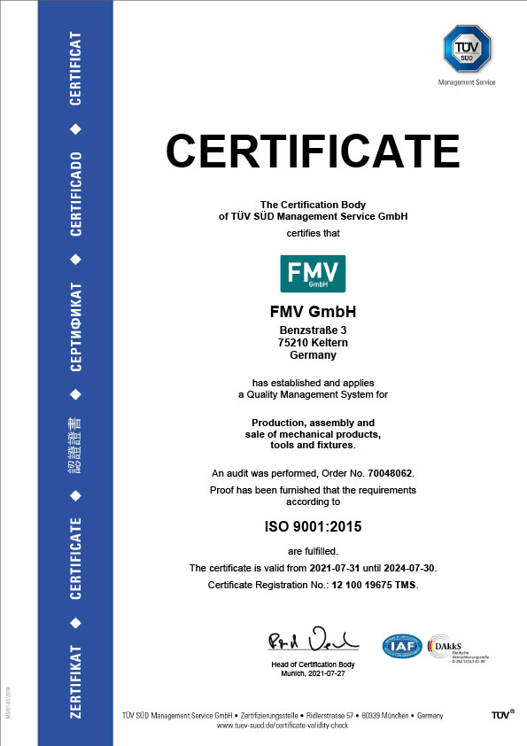 Certified quality management system